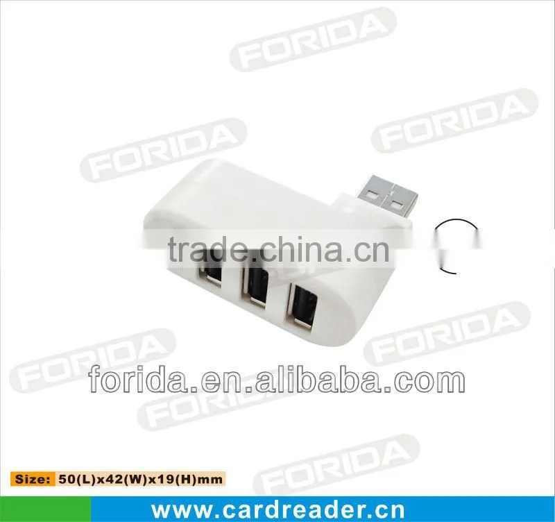 Turnable mini COMBO-usb hub 2.0 + card reader