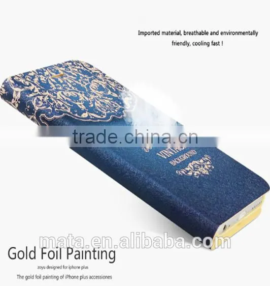 Glod Foil Painting Ultra Thin Breathable Leather Case For iphone 6