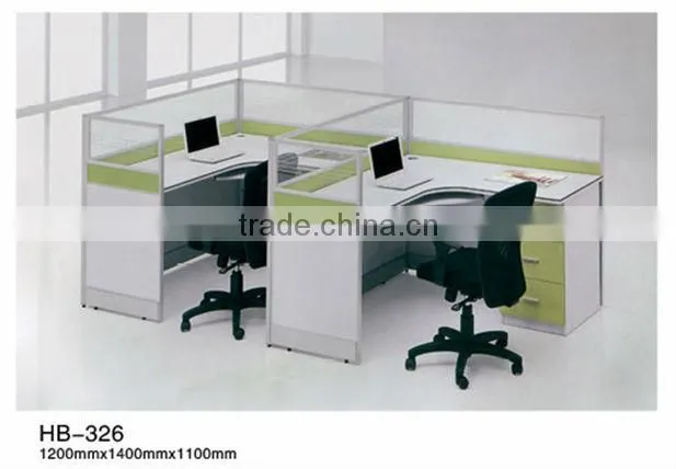 Beauty salon F-shape 120 degree 2 person workstation