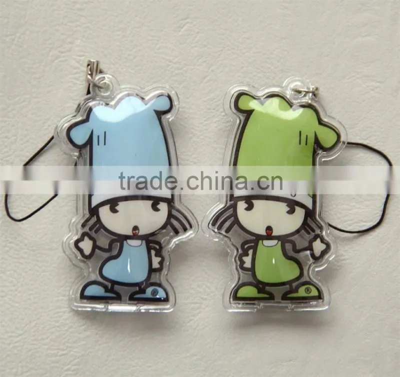 Unregular down tag with cartoon printing for women's and children's apparel