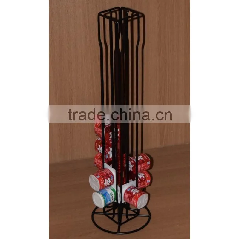 high quality 4 sides rotating plastic cup display stand from China manufacturer