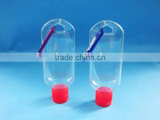 hot sale plastic hand sanitizer bottle with silicone holder, 30ml cute hand gel bottle