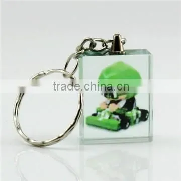 Crystal keychains color printed crystal rings for giveaway gifts