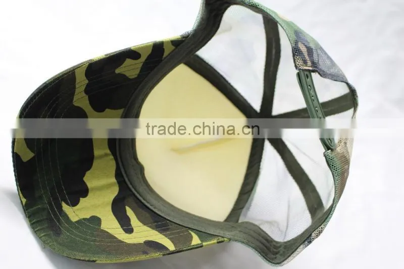 100 polyester foam white and camo trucker cap with camo mesh from myrimony
