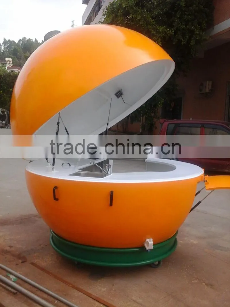 (FRP) new design Orange Shape Kiosk,transportable convenient Food Shop