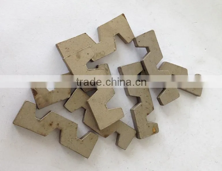 W shape diamond cutting blade segment for trimming granite slab