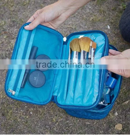 Fashion travel Two-Step Cosmetic Pouch with zip fastening /Journey Toilet bags/wash bag