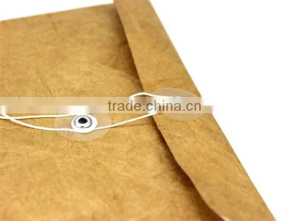 Logo printed tyvek envelope with string tie