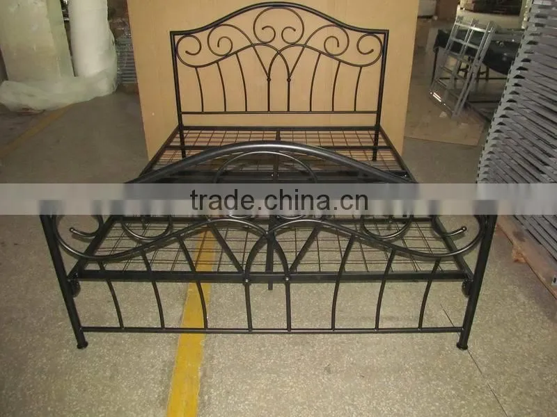 Modern Double black Platform Iron Bed Frame queen
