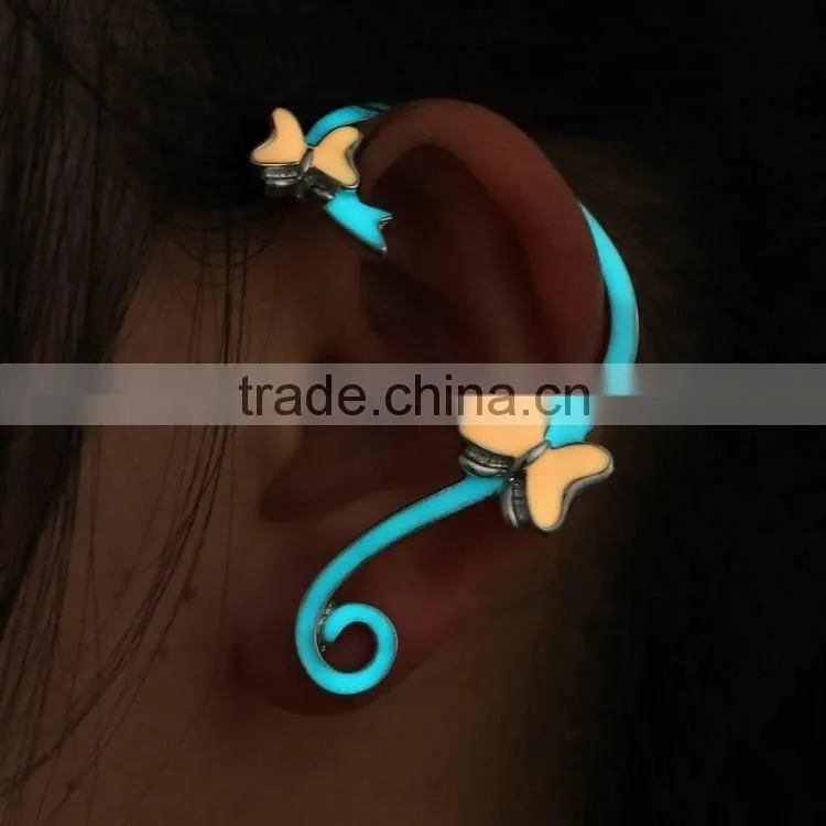 glow in the night butterfly clasp fancy cheap chinese earring
