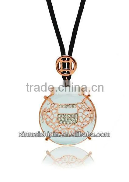 18K Gold Plating necklace & crystal Cat-eyes stone China jewelry LN058-2