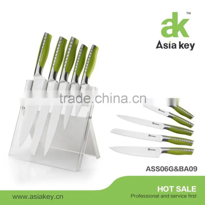 Good Quality LFGB and FDA Standard 6pcs Knife Set With Stand