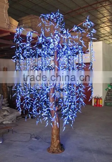 New Arrival Large Outdoor White Artificial Led Lighted Christmas Weeping Willow Tree