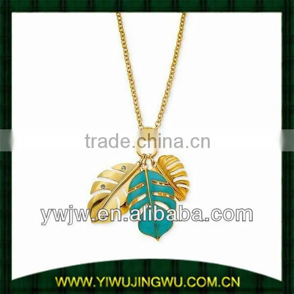 14k Gold-Plated Turquoise Stone Leaf Charm Toggle Earring,Jewellery Set(JW-G5025)