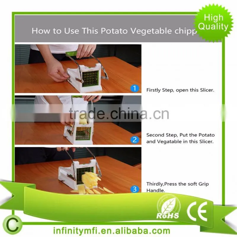 Hot selling Potato Vegetable chipper /Premium French Fry Cutter/Potato Slicer Includes 3-in-1 Peeler/Fruit brush+Clean Brush