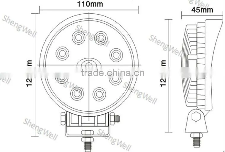 ShengWell Auto 24W Round 4" Epistar Flood/Spot/Combo factory directly 24w LED truck work light