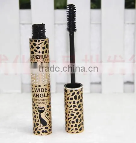 2015 Excellent Quality black color 3d Fiber Lashes Mascara Leopard Tube