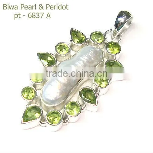 Semi precious gemstone jewelry 925 silver citrine pendant