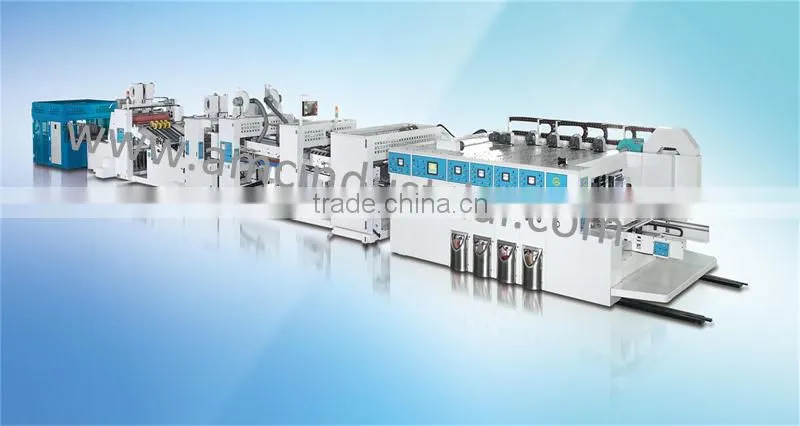 GMFG Flexo Printer Slotter Die-cutter with Folder gluer in line