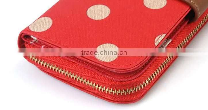 Fashion Canvas Zippered Clutch Wallet For Girls