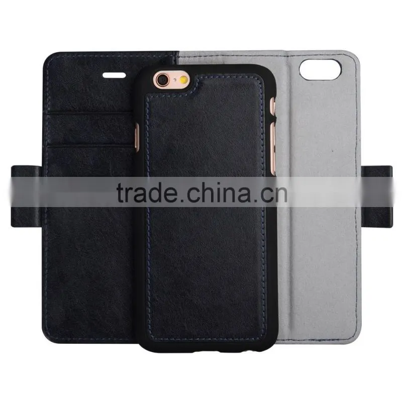 C&T Detachable Wallet Folio two mobile phones leather case for iPhone 6s plus