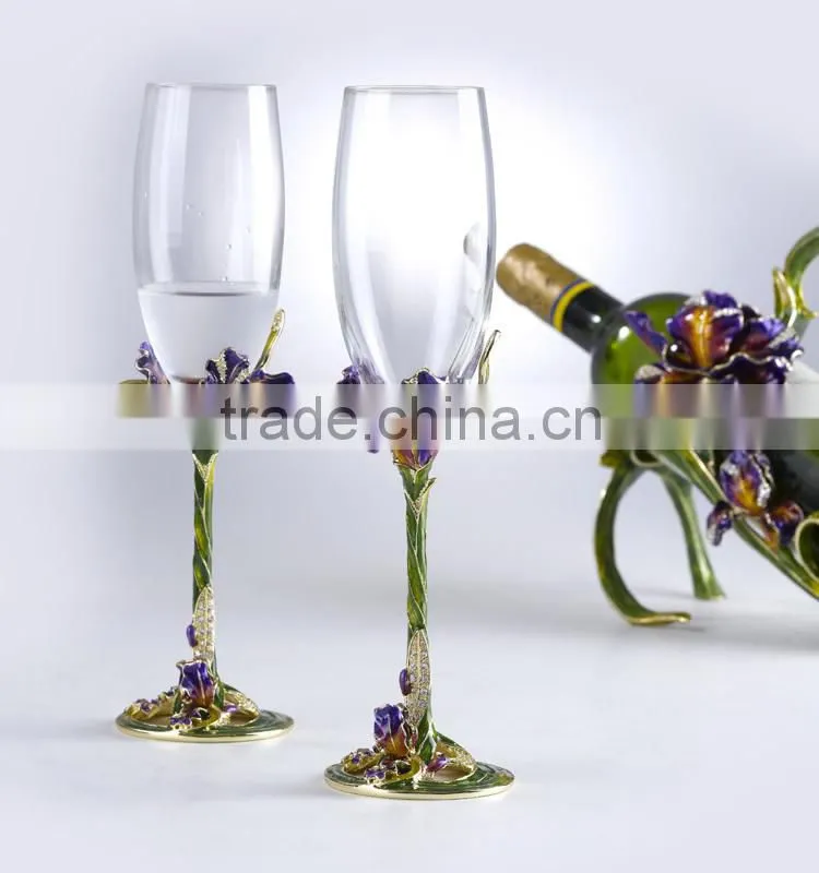 Iris Flower hot sale classic artwork champagne glass
