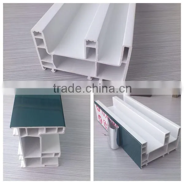 New Drill Design UPVC Profile with Shutter Tempered Glass Sliding Window