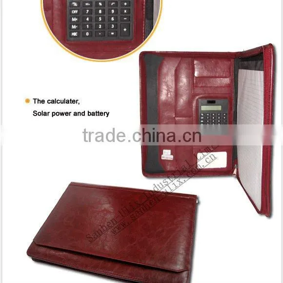 PU MATERIAL WRITING FOLDER WITH CALCULATOR