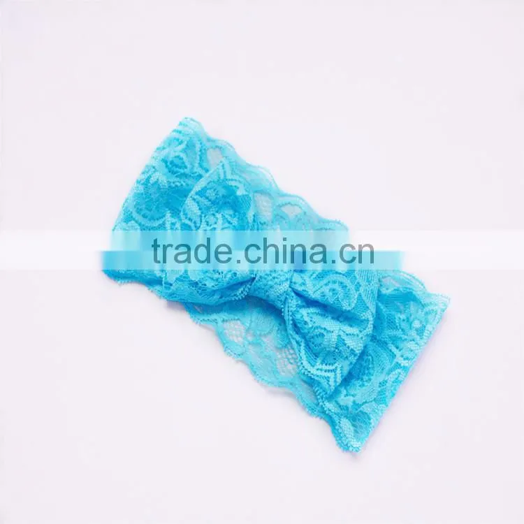 Hot-selling girly lace messy bow headwraps,babygirl big bow headband