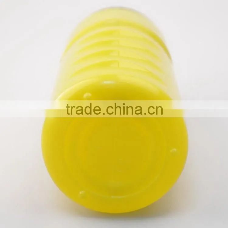 high quality yellow squeeze PE clear plastic drinking water bottles for travel