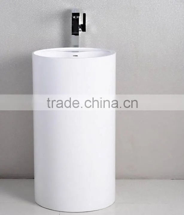 Solid Surface Table Top Man-made Stone Pedestal Basin, artificial stone Freestanding wash basin