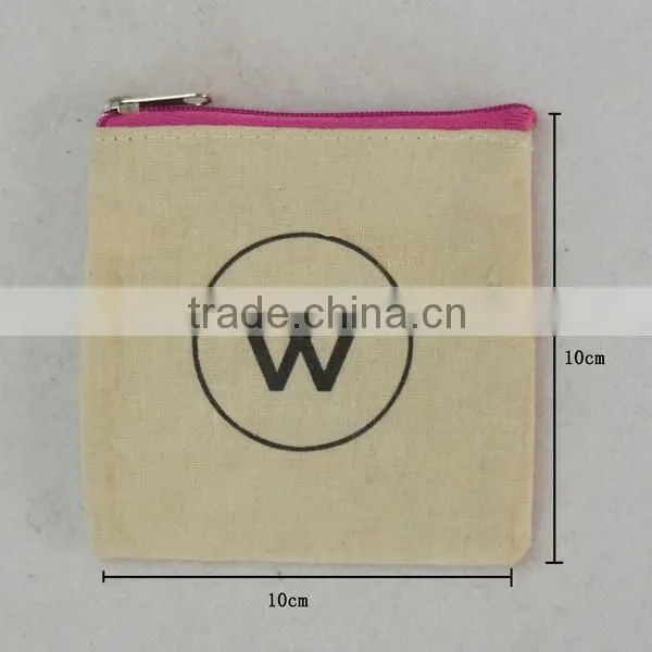 fashion small canvas zipper bag made in china