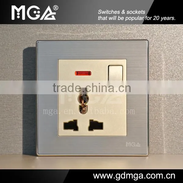 16A universal wall socket with Neon / multiple socket / universal electric socket