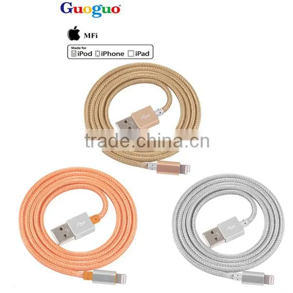 2016 New Fashinable Nylon Braided Cable Aluminum USB Charger Cable