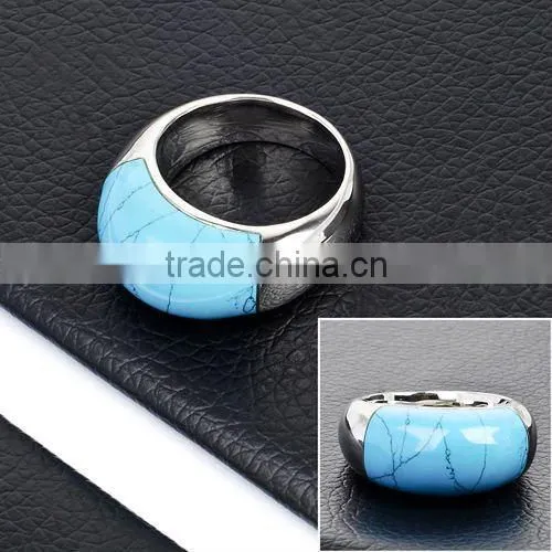2012Newest Design Stainless Steel Bright White Stone Costume Ring Jewelry(DR10170)