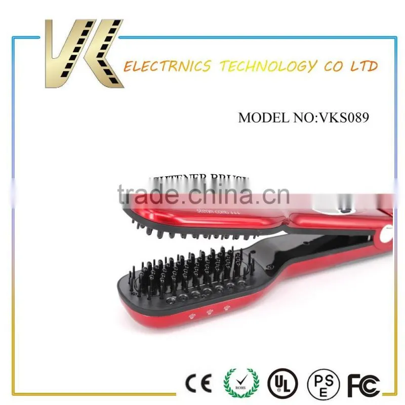 New Private Label Electric Steam Hair Brushes Tourmaline Ceramic Fast Hair Straightening Brush