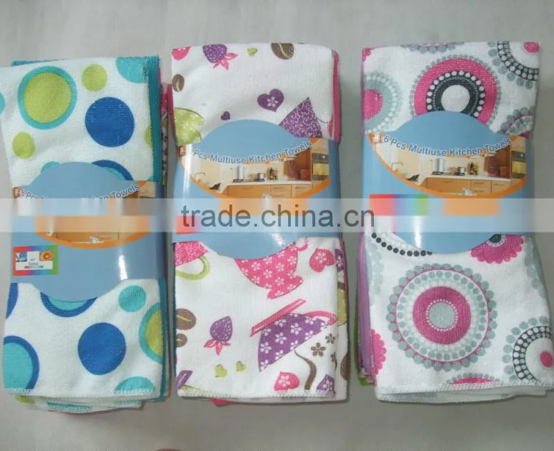 water absorbed plain solid colour transfer printing polyester /polyamide microfiber towel set
