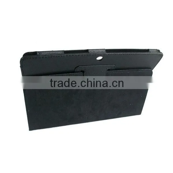 PU stand leather cover case for Samsung note 10.1 with wrist band