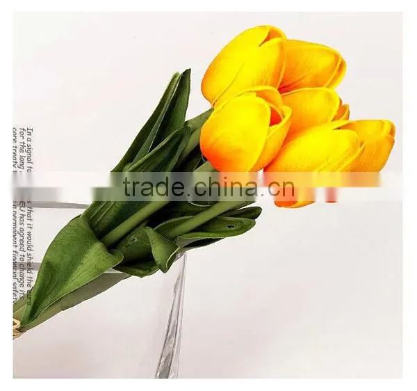 Real touch artificial tulips with 6pcs bundle/decorative tulips flower