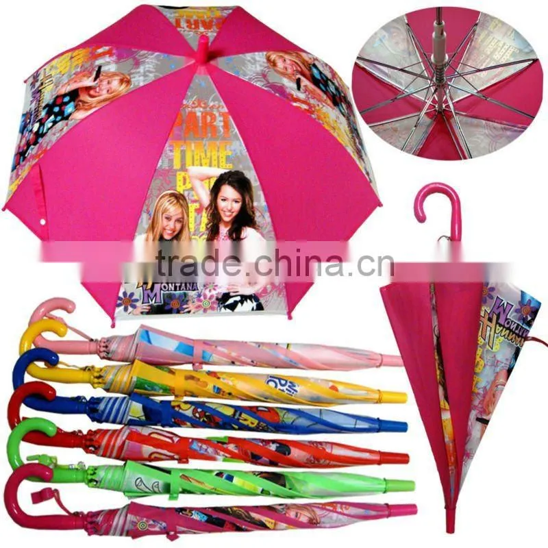 blue pictures printing PVC children umbrella with whistle