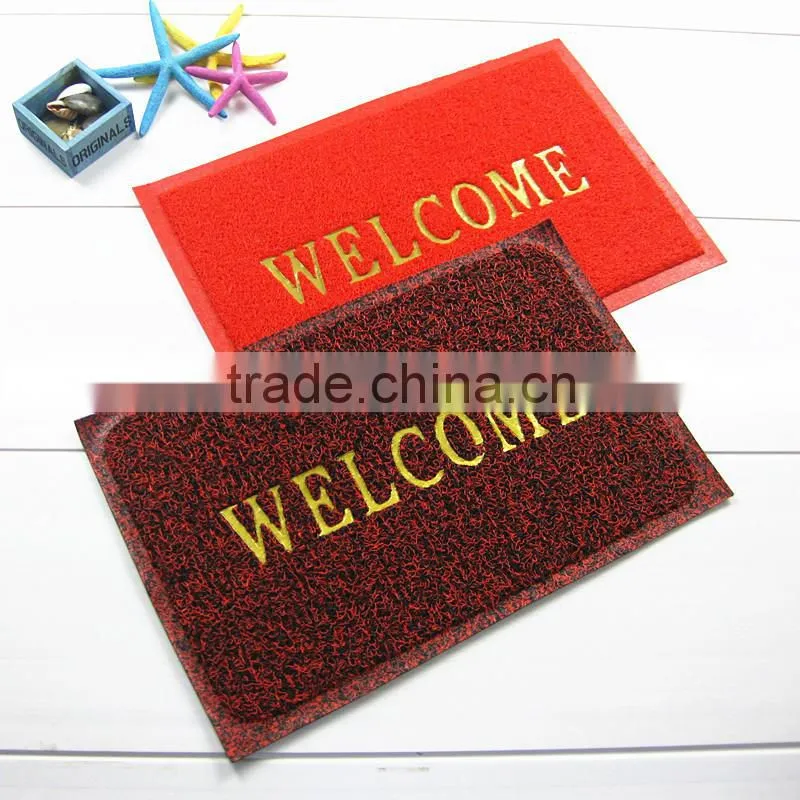 welcome pvc door mat with different colors