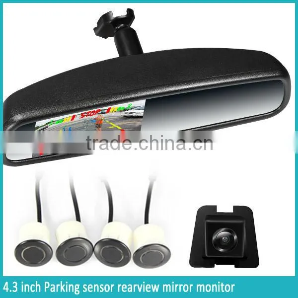 4.3 inch digital parking sensor rearview mirror monitor with and camera economical mirror