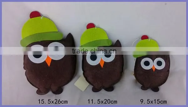 2016 custom key chain, non-woven owl decorative hanging chain
