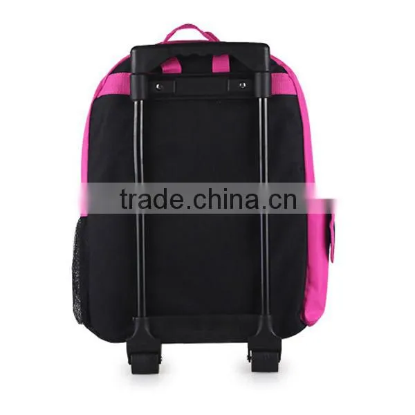 2015 3D Girl Kid backpack with trolley for back to school