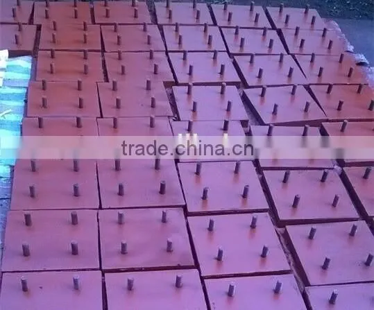 Ceramic rubber liner with square ceramic tiles imbedded, wear liner, bolt connection