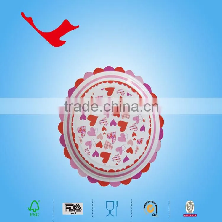 wedding decorations disposable tableware of printed paper plate