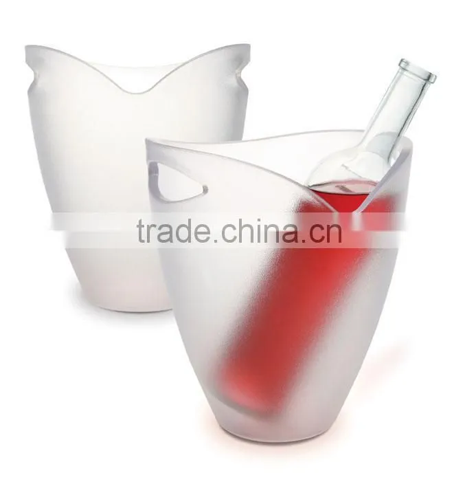 New frosted plastic champagne ice bucket, wine beer bucket with two handles