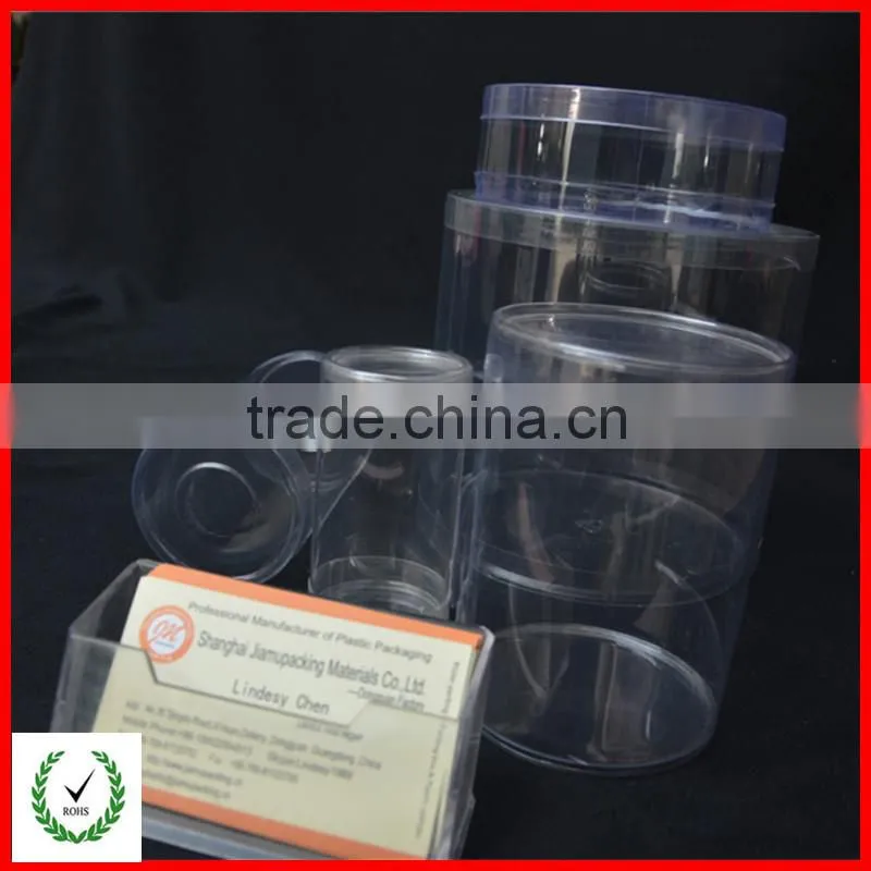 Transparent plastic cylinder tube container for toy gift accessory exhibition