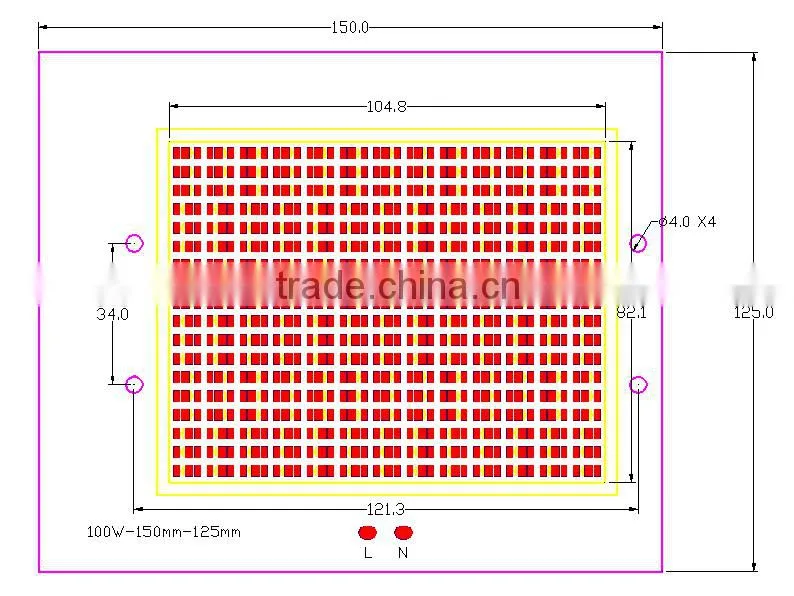 100w aluminum spot light 80ra 80lm ac motor pcb board economy high voltage flood light module