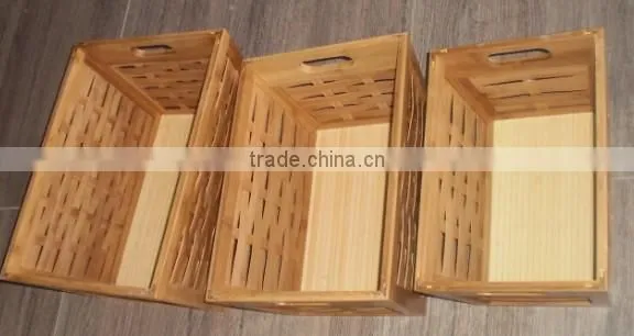 hand made 100% bamboo storage basket for home use